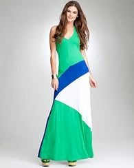 Colorblock Halter Maxi Dress - PETITES