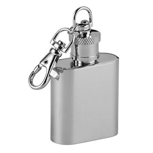 Polished Stainless Steel 1oz Keyring Hip Flask