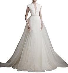 Tulle  Mermaid Cap Sleeves Lace 2014  Ball Gown Wedding Dress 