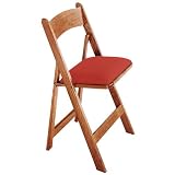 Solid Ranch Oak Poker Chair with Red Nylon Upholstery