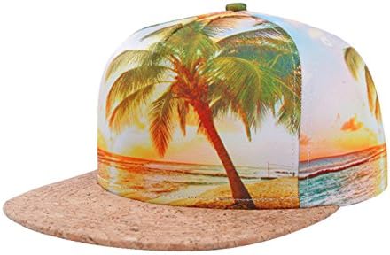 Beach Series Cool Snapback hats Cork Flat Bill Caps