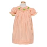 Castles & Crowns Baby Toddler Little Girls Orange Smocked Dress 12M-6