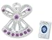 FEBRUARY AMETHYST Birthstone Wings & Wishes Angel Tac Pin