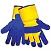 Global Glove 2805 Pile Lined Winter Split Leather Palm Glove with Safety Cuff, Work, Large, Blue/Yellow (Case of 72)