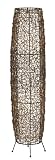 Retro Style Footed Rattan Column Floor Lamp