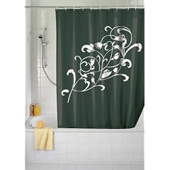 WENKO 19223100 Duschvorhang Ornamento Bianco - hochwertiges Textilgewebe, 180 x 200 cm