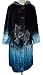 Aris A 100% Nylon Dip Dyed Abstract Forest Patchwork Coat Jacket in Black Blue Large