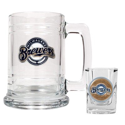 MLB Milwaukee Brewers Boilermaker Set