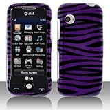 LG Prime GS390 Cell Phone Purple/Black Zebra Protective Case