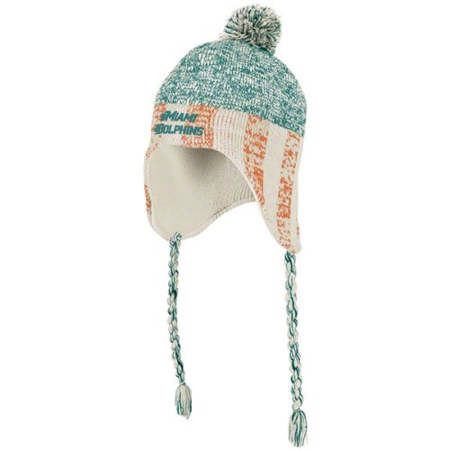 Miami Dolphins Reebok Heathered Tassel Pom Knit Hat