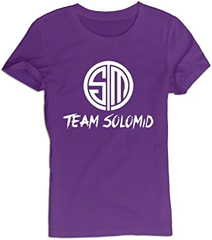M-Lam 100% Cotton LOL TSM Team Solo Mid Logo T-shirts XXL Purple For Women