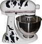 Cow Spots Double Decal Flame Kit black, designed to fit all KitchenAid stand mixers, including Pro 600, Artisan, Ultra Power, 4, 5, 6 qt quart mixers, without accessory interference.