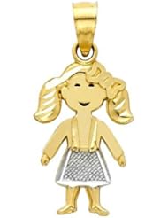 Baby Girl Toddler 14K Two-Tone Gold Charm