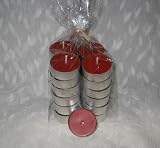 100% Beeswax Candles - 24 Tea-Light Candles in RED - Metal Cups