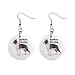 boston terrier - Boston Terrier Dangle Button Earrings