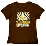 Skateboarding REVOLUTION Sports Womens T-Shirt (Brown, Sizes X-Small - XXX-Large)