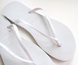 Havaianas Flip Flops Slippers * Slim -- White * New 08 US 9 * 08 Newest Collection - We Have Large Selections! *