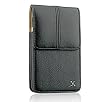 Premium Executive Black Vertical Leather Carrying Pouch Case for Samsung Galaxy S 4G