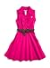 GUESS Kids Girls Ruffle Front Dress with Belt, BRIGHT ROSE (14)