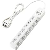 ELECOM <strong>省エネ</strong>タップ 一括&個別スイッチ 6個口 2m WH T-E03-2620WH
