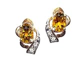 1.04 cts Genuine Citrine Earrings - 14kt Yellow Gold LIFETIME WARRANTEE