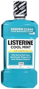 Listerine Antiseptic Mouthwash, Cool Mint, 33.8-Ounce Bottle