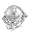 16mm South Sea Pearl & Diamond Clover Ring