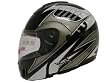 TMS Tribal Black Modular FLIP up Full Face Motorcycle Helmet Dot (Large)