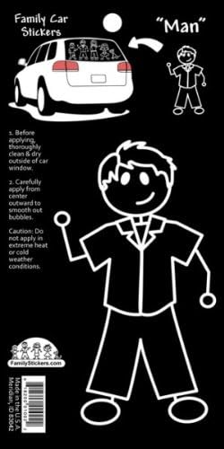 Black and White Family Car Sticker (Man)