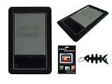 iShoppingdeals Premium Black Silicone Skin for Nook , Barnes and Noble Electronic Ebook Reader case Cover + Anti- Scratch Screen Protector + Fishbone Styles Keychain