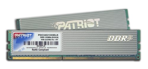 Patriot PDC34G1333ELK Extreme Performance PC3-10666 DDR3 1333MHz 4GB CAS 9-9-9-24 Enhanced Latency Dual Channel Kit (Silver)