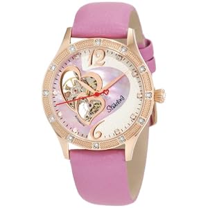 Stuhrling Original Women's 196A.124Q4 Lifestyles Harmony Automatic Skeleton Swarovski Crystals Mother-Of-Pearl Purple Watch