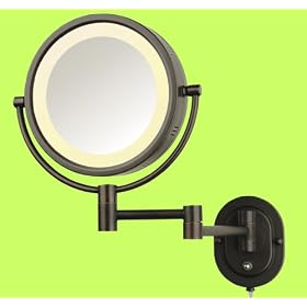 SeeAll 8" Oil Rubbed Bronze Finish Dual Sided Surround Light Wall Mount Makeup Mirror