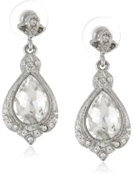 Nina Ani Pear Crystal Drop Earrings