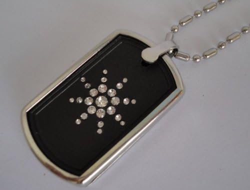 Rectangle Scalar Energy Pendant with Crystals Clasp Chain SS Border 3k Neg Ions fm Totally Natural