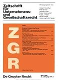Zeitschrift fuer Unternehmens- und Gesellschaftsrecht (ZGR)