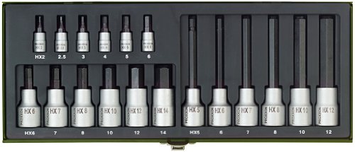 Proxxon 23100 18 Piece Allen Key Socket Set, 1/4 and 1/2 Inch Drive