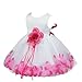 TiaoBug Baby Girls Flower Petals Bow Bridal Dress Princess Pageant Wedding Bridesmaid Christening Formal Party Ball Prom Gown Hot Pink 18-24 Months