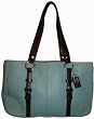 Coach Purse Handbag Che Leather Zip Tote 12339 Silver/Mineral Blue