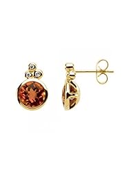 Golden Citrine & Diamond Earrings
