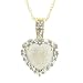10k Yellow Gold Heart Shaped Opal and Diamond Pendant