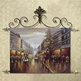 Paris Street Scene - Eiffel Tower Hand Painted Oil Painting Tapestry