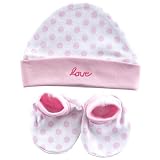 Luvable Friends Cap and Bootie Set, Pink