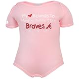 Atlanta Braves Newborn/Infant Girls Pink 'My Heart Belongs To' Creeper