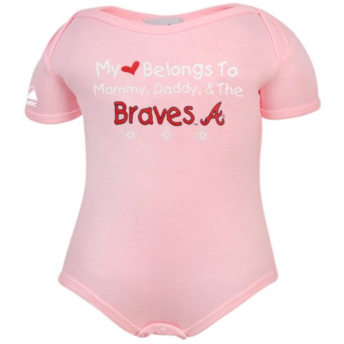 MLB Infant/Toddler Girls' Atlanta Braves Girl Onesie (Pink, 24 Months)