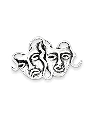 Sterling Silver Antiqued Comedy/tragedy Pin