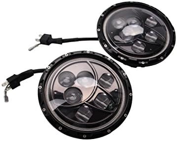 Dwarfstar Pair 7" 60W Cree White Headlight Angel Eyes Driving for Jk TJ FJ Cruiser Trucks Motorcycle Headlamp