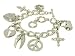 Peace Wing Cross and Heart Charm Toggle Bracelet Fashion Jewelry