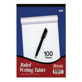 New-BAZIC 100 Ct. 6 X 9 Ruled Writing Tablet Case Pack 48 - 310221