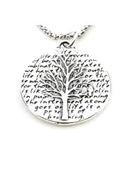 Kevin N Anna Studio California Sterling Silver LARGE Pendant Necklace with Round Etched Tree of Life Pendant Celebrates LIFE